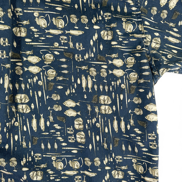 Woolrich Shirt Adult EXTRA LARGE Blue Fishing Tackle Reel Rugged Outdoor Wear - Picture 6 of 10